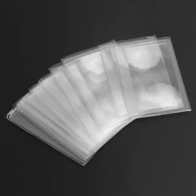 1/10pcs Magnifier Magnification Magnifying Fresnel LENS 8.00*5.50*0.04cm Pocket Credit Card Size Transparent magnifying glass