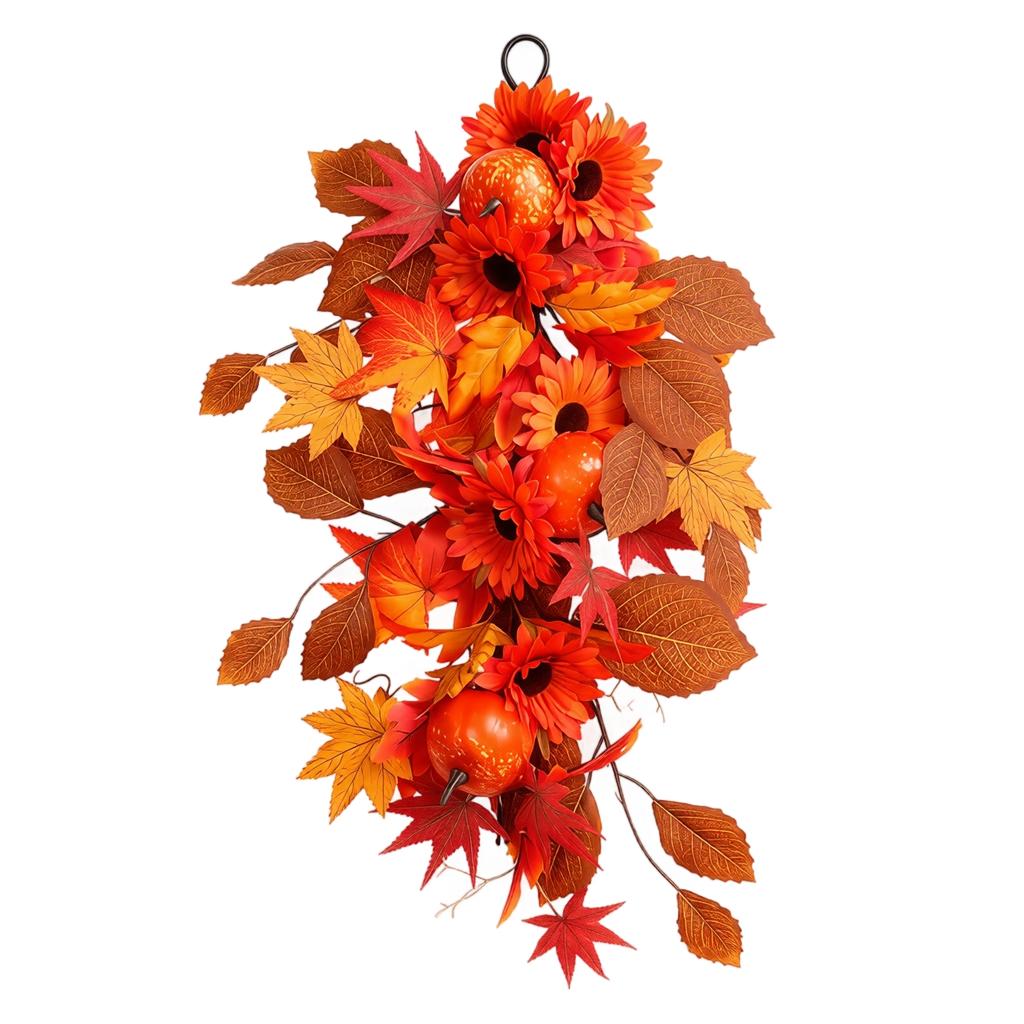 Fall Artificial Maple Leaf Garland, Wall Hanging Decoration for Home Indoor Display