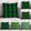 Happy St Patricks Day Cushion Cover Soft Plush Fabric DoubleSided Printed Sofa Cushion Cover for All Seasons Home Decor Gift