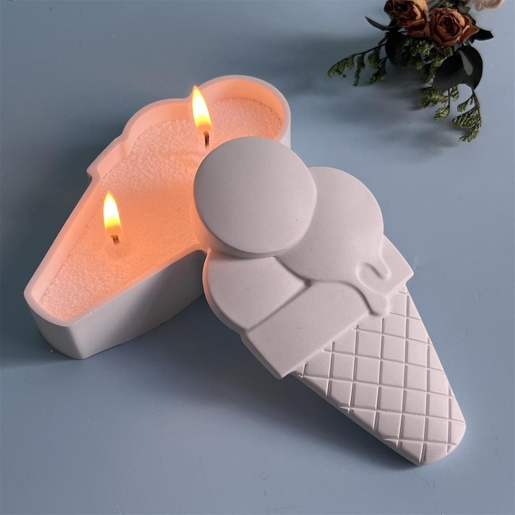 Ice Cream Shaped Storage Container Epoxy Mould High Temperatures Resistant Silicone Mold for Jewelry Box with Lid