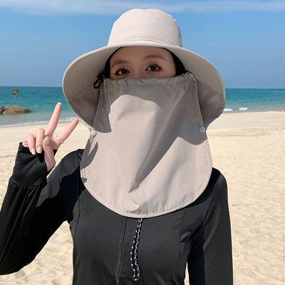 Sun Hat With Mask Shawl Summer Hats For Women Breathable Multifunctional Sunscreen Outdoor Sun Protection Sunhat Beach Cap New