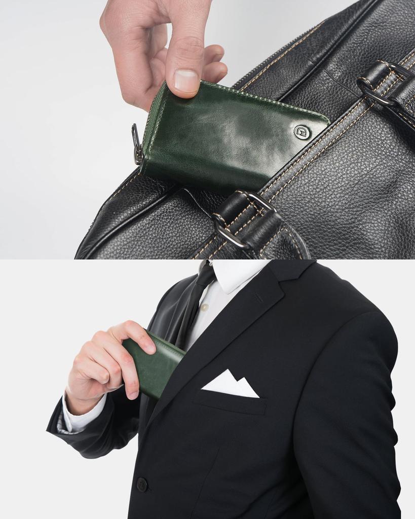 Karte Kreditkarte Echt Hergestellt in Himeji Große Karte Skimming YKK Reißverschluss [Modiko] Hülle, Herren Hülle, Leder, Japan, Leder, Kapazität, Faltenbalg, Halter,