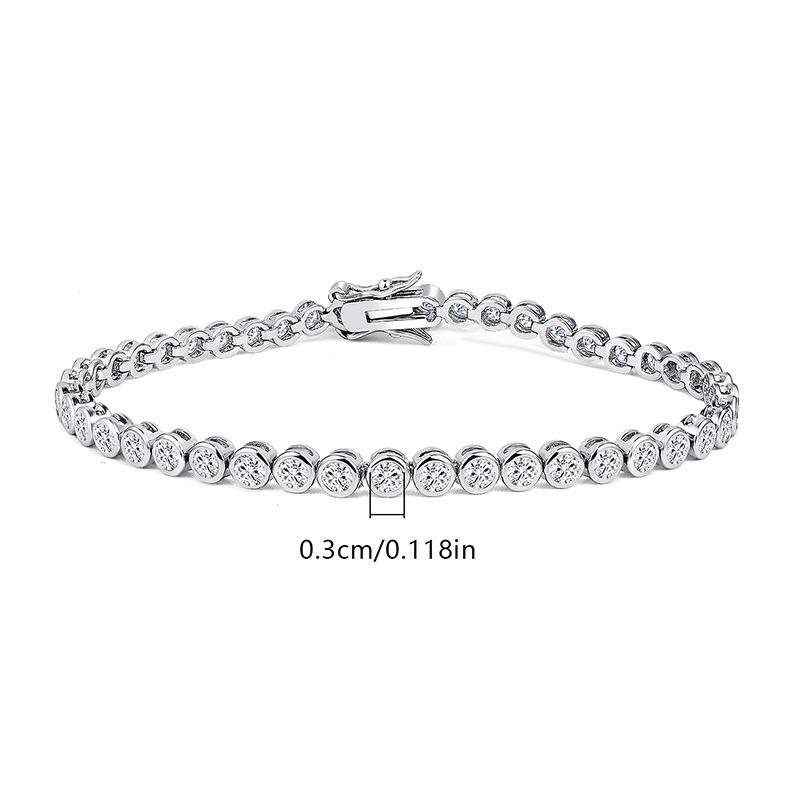 3mm copper inlaid zircon bracelet fashion creative round bag tennis hot selling bracelet ins style