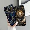 Case for iPhone 7 8 15 16 14 Plus XR 13 12 11 17 Pro Max 17Air XS Max Black Soft Phone Cover Star Moon Pattern