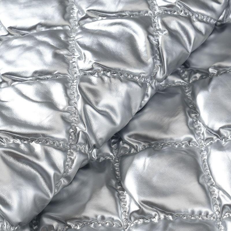 20/50/100cm*145cm Colore Argento Pelle PU Goffrata Fodera in Cotone Tessuto per Trapuntatura Natalizia per Cucito Fai da Te Borsa da Viaggio