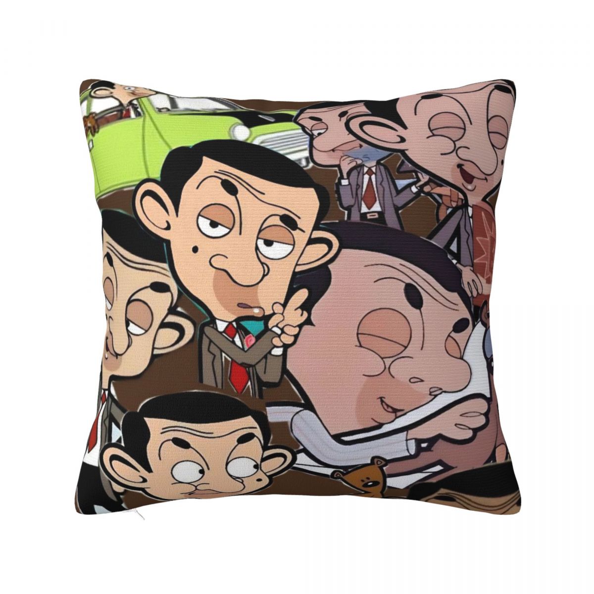 Pillow Cover Cartoon Mr. Bean Rowan Atkinson Comedian Cushion Cover Pillow Case For Chair Sofa Home Decoration Pillowcases 12x12Inch