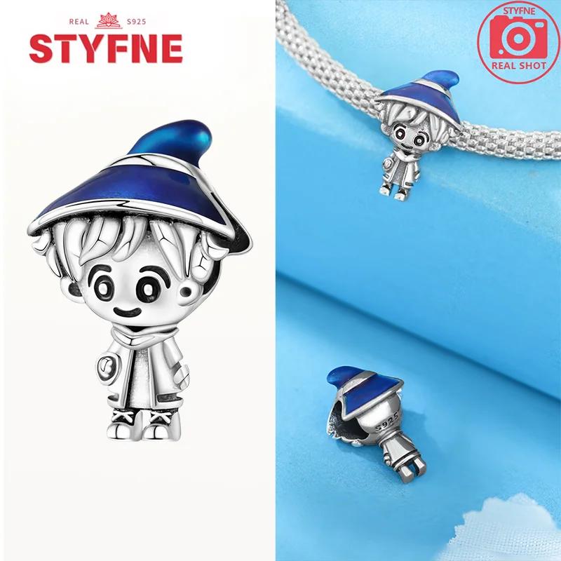 Copper Metal Halloween Dangle Witch Magic Girl Charm Bead Components Luminous Bead Components Compatible With Authentic Original Bracelet High