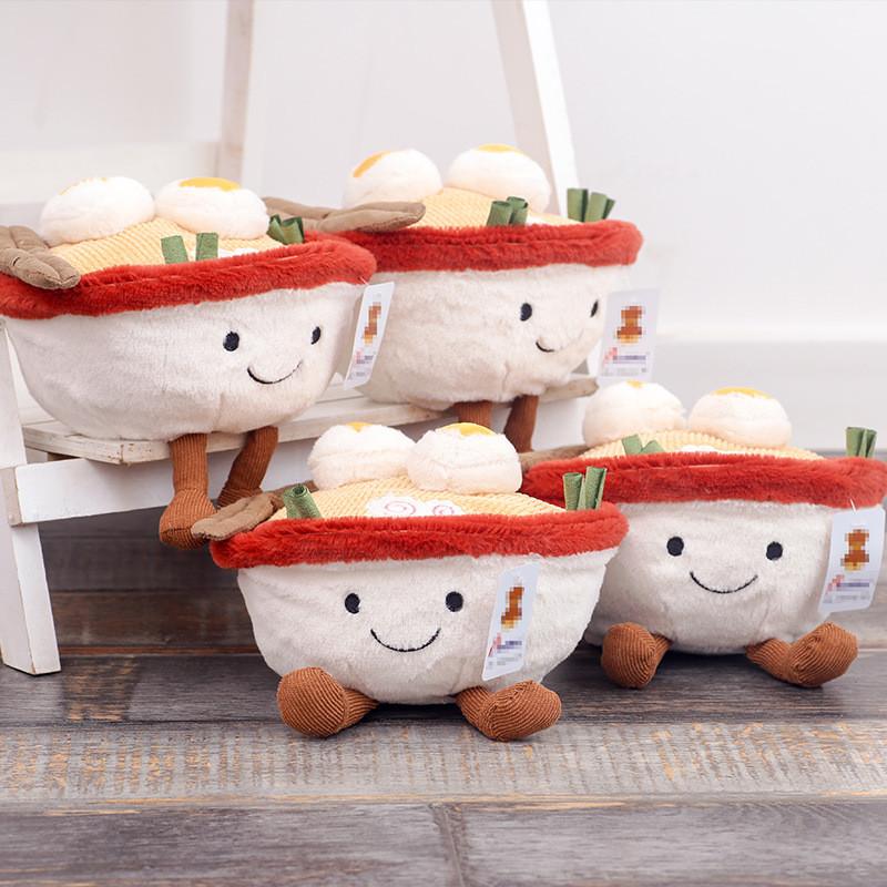 Expression Smile Creative Lamian Noodles Bowl Plush Doll For Decoration Room