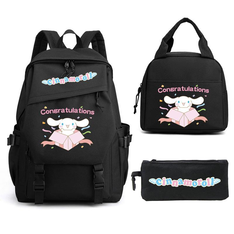 Cartoon Puppy Printed Schoolbag Set Backpack + Lunch Bag + Pencil Case Three-Piece Set