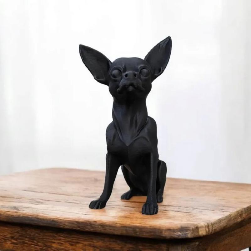 3D Printed Chihuahua Dog Statue, Cute Puppy Decoration, Suitable for Dog Enthusiasts and Collectors, Used for Home Decoration