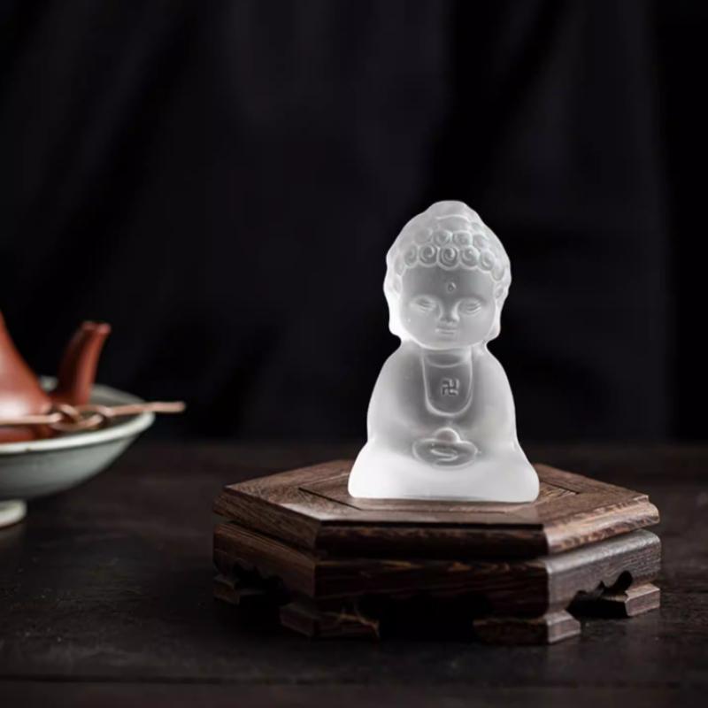 Little monk tea pet ornament Zen inspired glass Buddha statue Kung Fu tea set tea tray tea ceremony accessories
