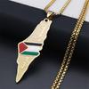 Collane d'Oro/Argento Collana di Mappa della Palestina alla Moda Collana in Acciaio Inossidabile