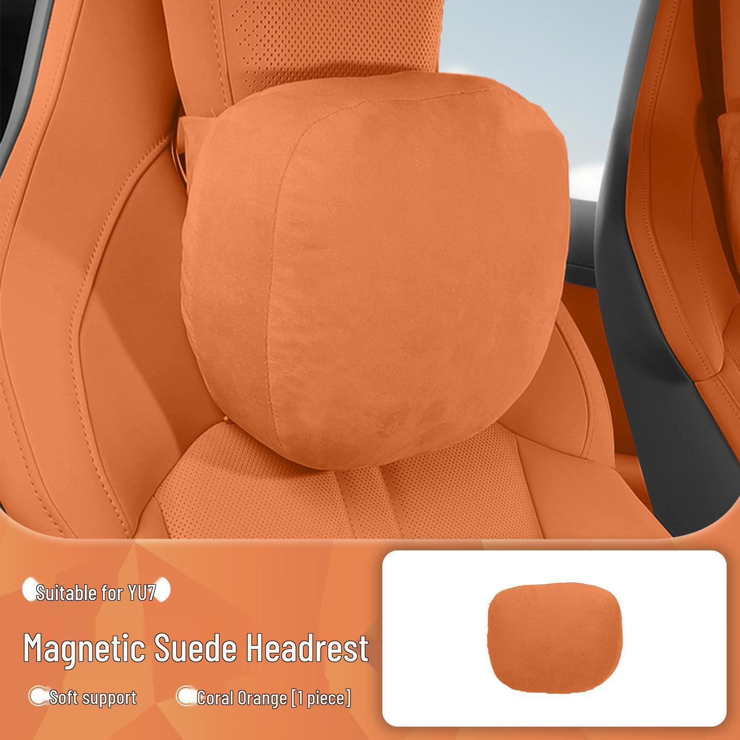 Xiaomi SU7/Ultra/YU7 Magnetic Car Headrest Neck & Lumbar Support Leather Pillow