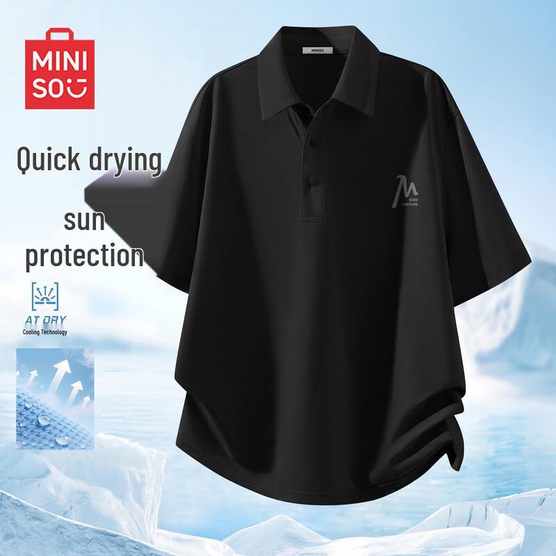 MINISO Men s Quick-Dry UPF50+ Mesh Polo Shirt 3XL