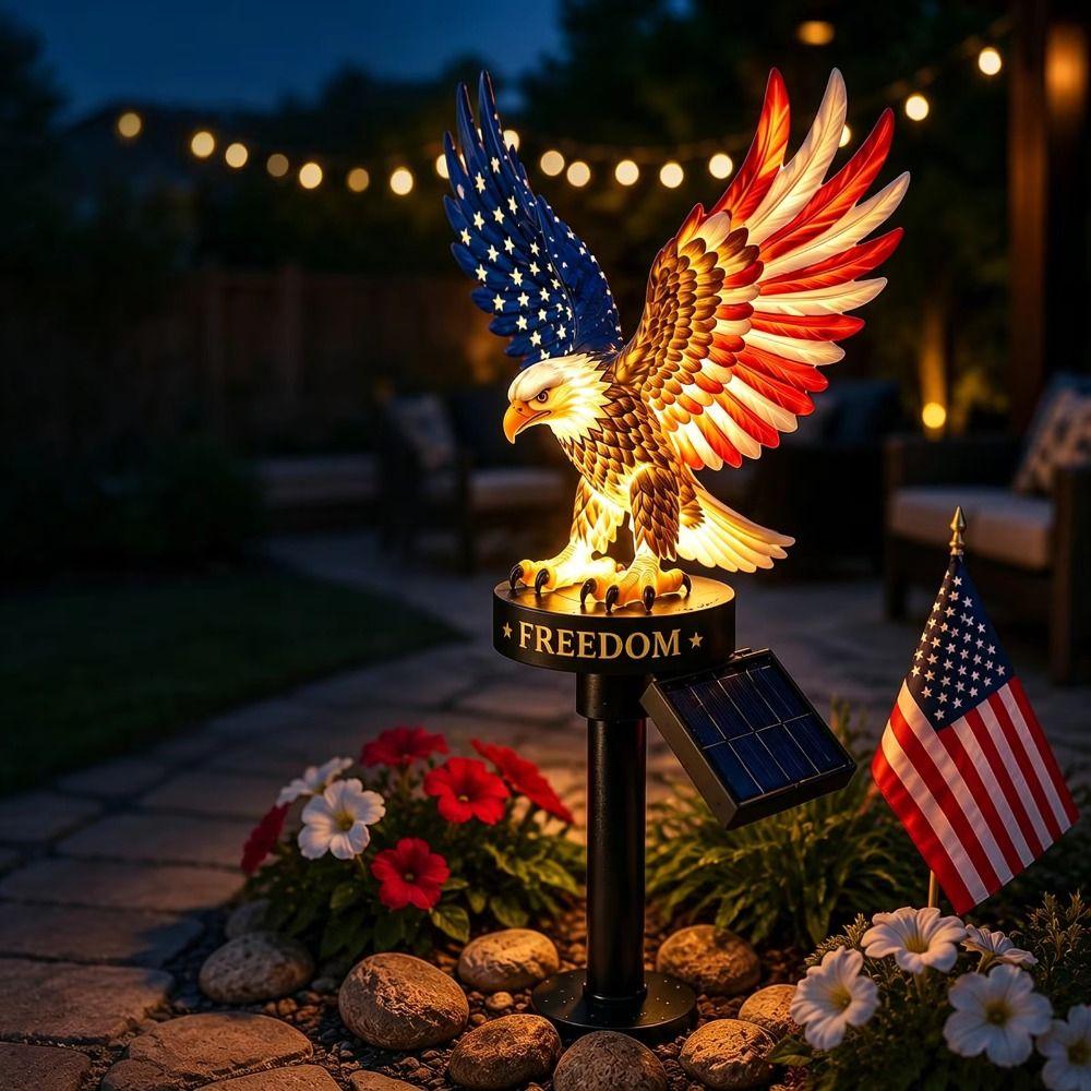 UV Resistant Solar Eagle Light LED Lighting Solar Garden Light Patriotic Eagle Statue Garden Decor