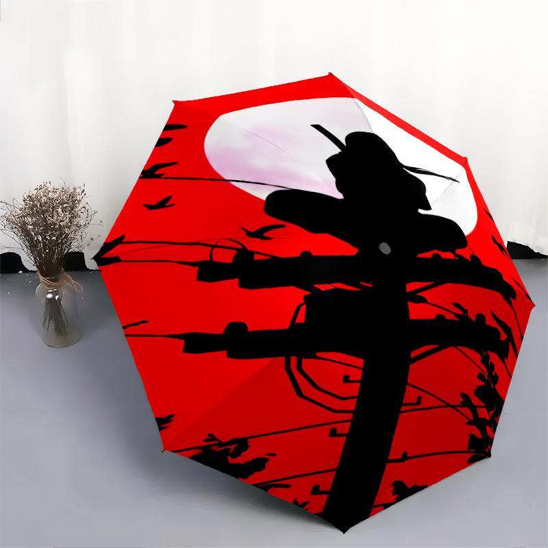 1 PC Automatic Folding Umbrella - Naruto Pattern Portable Foldable Design With 8 Ribs Christmas Birthday Gifts