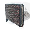 Inden Long Round Deerskin Black with Red Dragonfly Inden-ya Wallet, Wallet, Y-Shaped, Zipper, Leather, Lacquer, Pattern, 2111-21-008