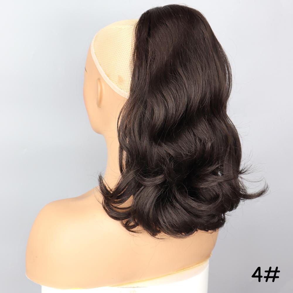 MERISIHAIR Syntetisk 45CM Bølgeponytail Hårforlengelse Justerbar Snøring Brun Hårstykke