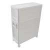 Bathroom Storage Cabinet Plastic Narrow Slim Organizer Small Corner Cabinet with 2 Drawers and 4
