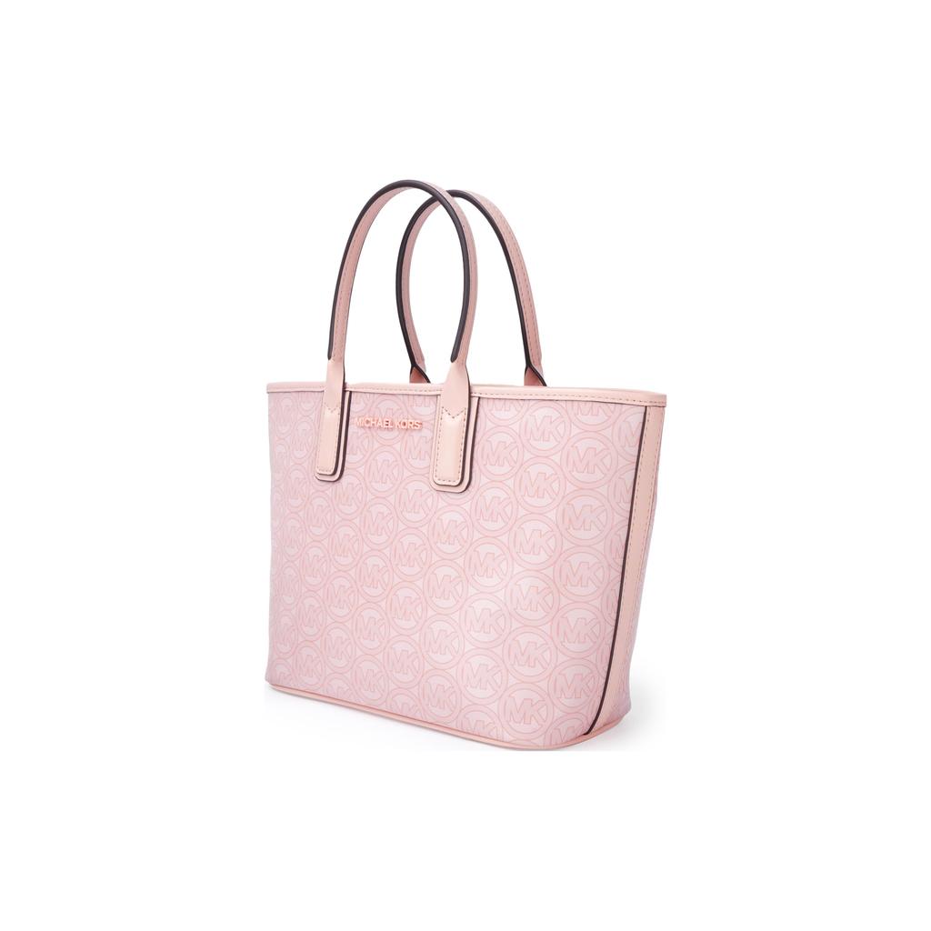 Michael Kors Classic Monogram Print Faux Leather Tote Bag Small Women Handbags Light-Pink 35H1T2JT1C-POWDER-BLUSH