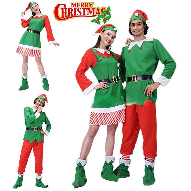 Elf Christmas Adults Cosplay Costume Couple Outfits Fancy Dress Party Role Play