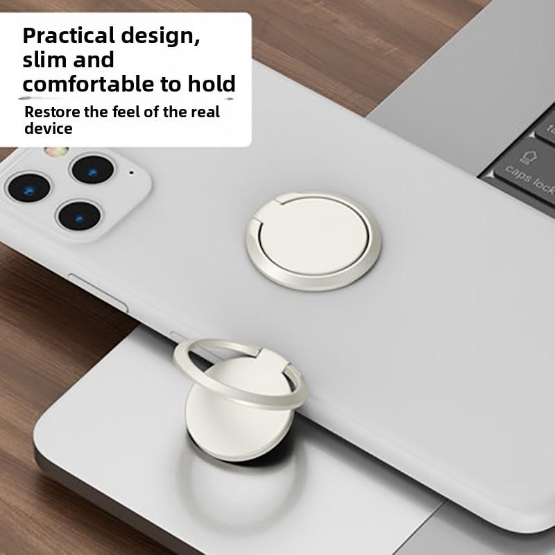 Foldable Metal Phone Stand, Round Solid Color Finger Ring Holder, Creative Gift, Lazy Finger Ring, Foldable Magnetic Attachment
