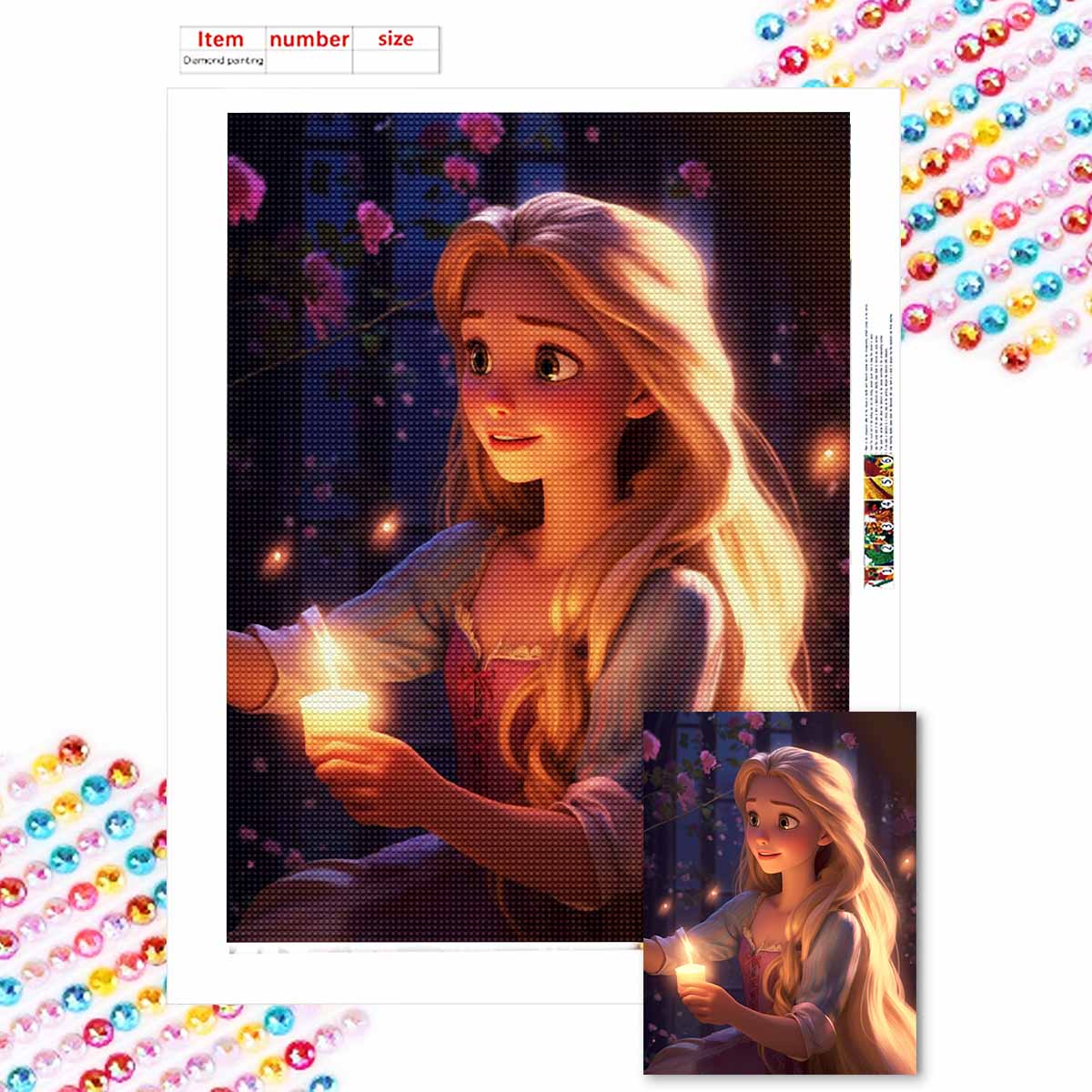 

Full Round Diamond Painting Princess Elsa Art Rhinestone Picture Mosaic DIY 5D Cross Stitch Embroidery Home Decoration Round 20x30cm