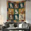 Retro patchwork Animal Wall Tapestry Aesthetic Wall Hanging Printed Fabric Blanket Decorative Tapestries for Bedroom Living Room Home Decor