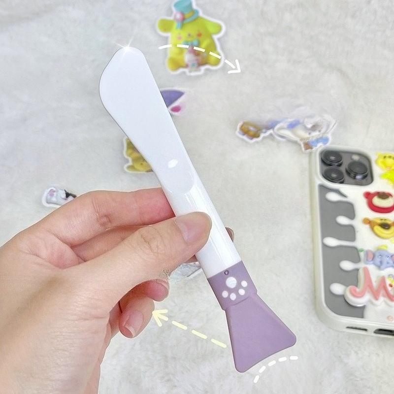 Pincel de Máscara Facial de Cabeça Dupla de Uso Duplo para Bastão de Máscara com Colher Aplique Pincéis de Máscara Facial de Filme de Lama Ferramentas de Beleza Facial de Silicone