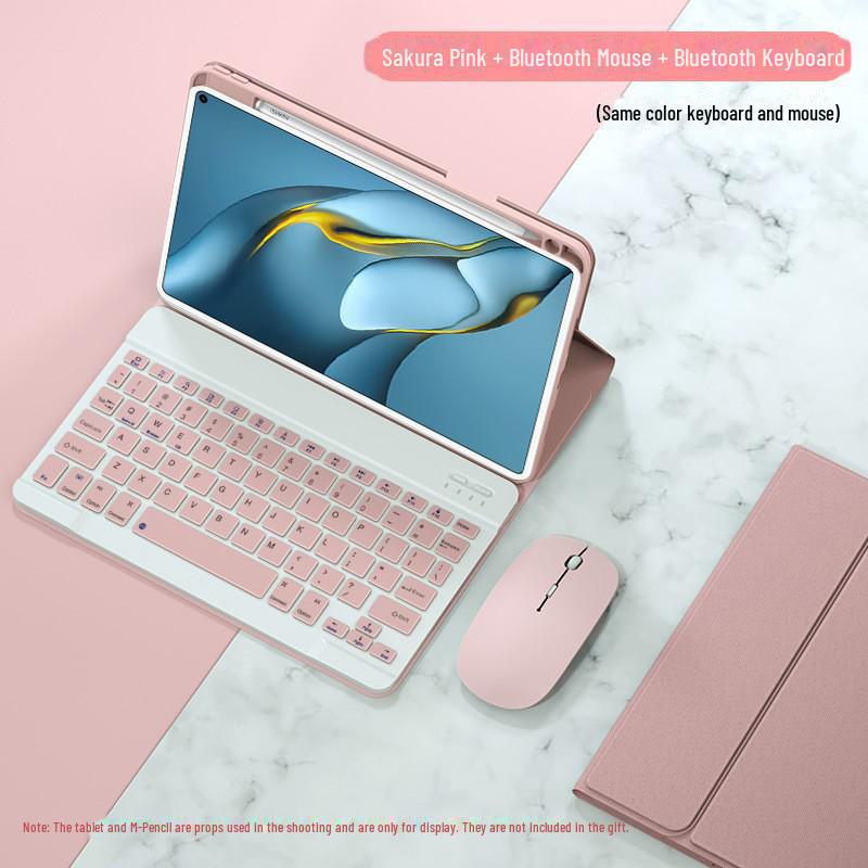 Совместимый комплект Bluetooth-клавиатуры и мыши с гнездом для стилуса для Huawei MatePad 10.4/11, V7 Pro 10.8/12.6 MatePad 11