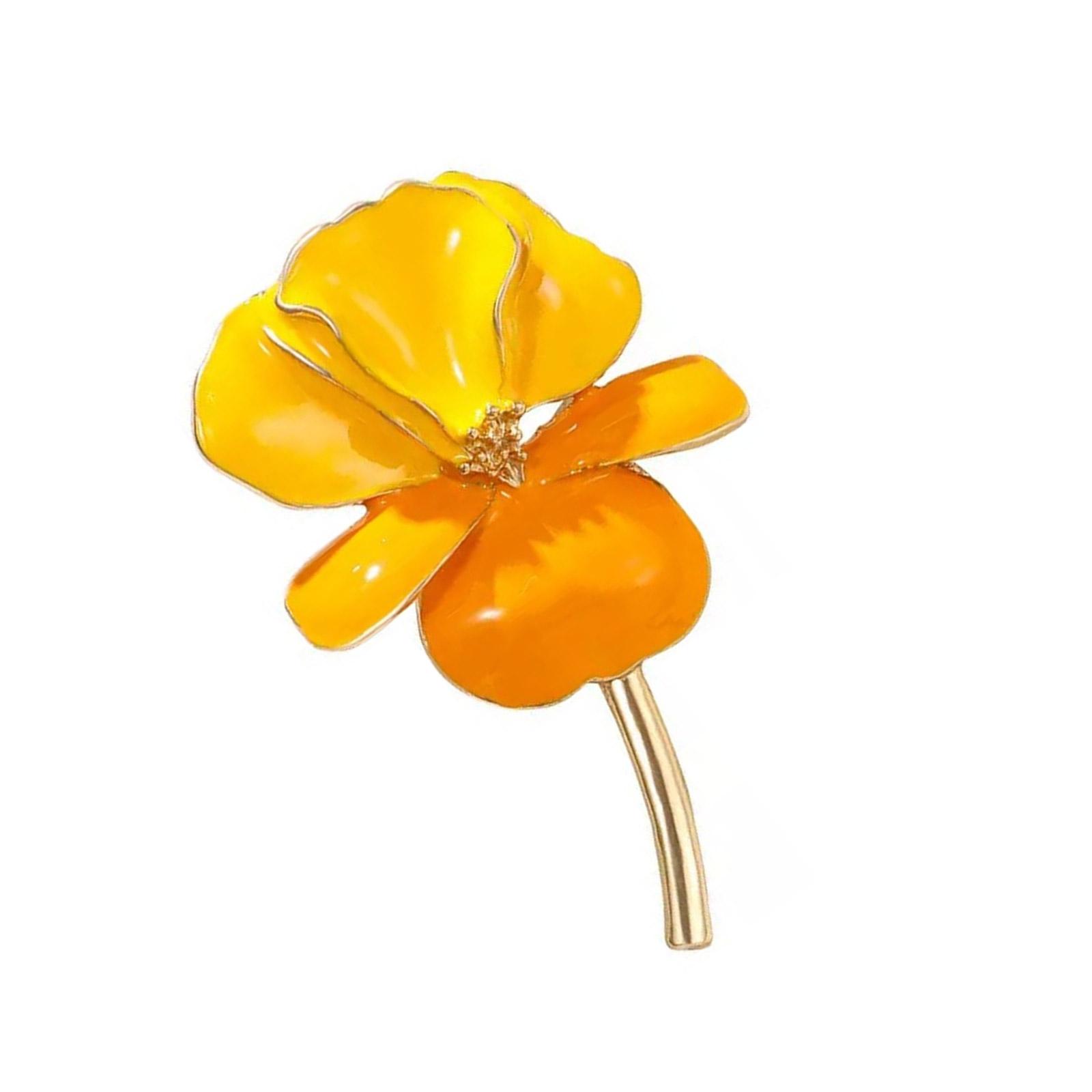 

Elegant Irises Shape Pin Jewelry Antique Styles Enamel Ornament Gift for Her Special Occasions жёлтый