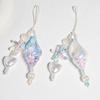 Unique Ocean Style Clear Sparkling Beaded Earphone Holder Chain Featuring Seashells Pearls Accent And Phone Decoration