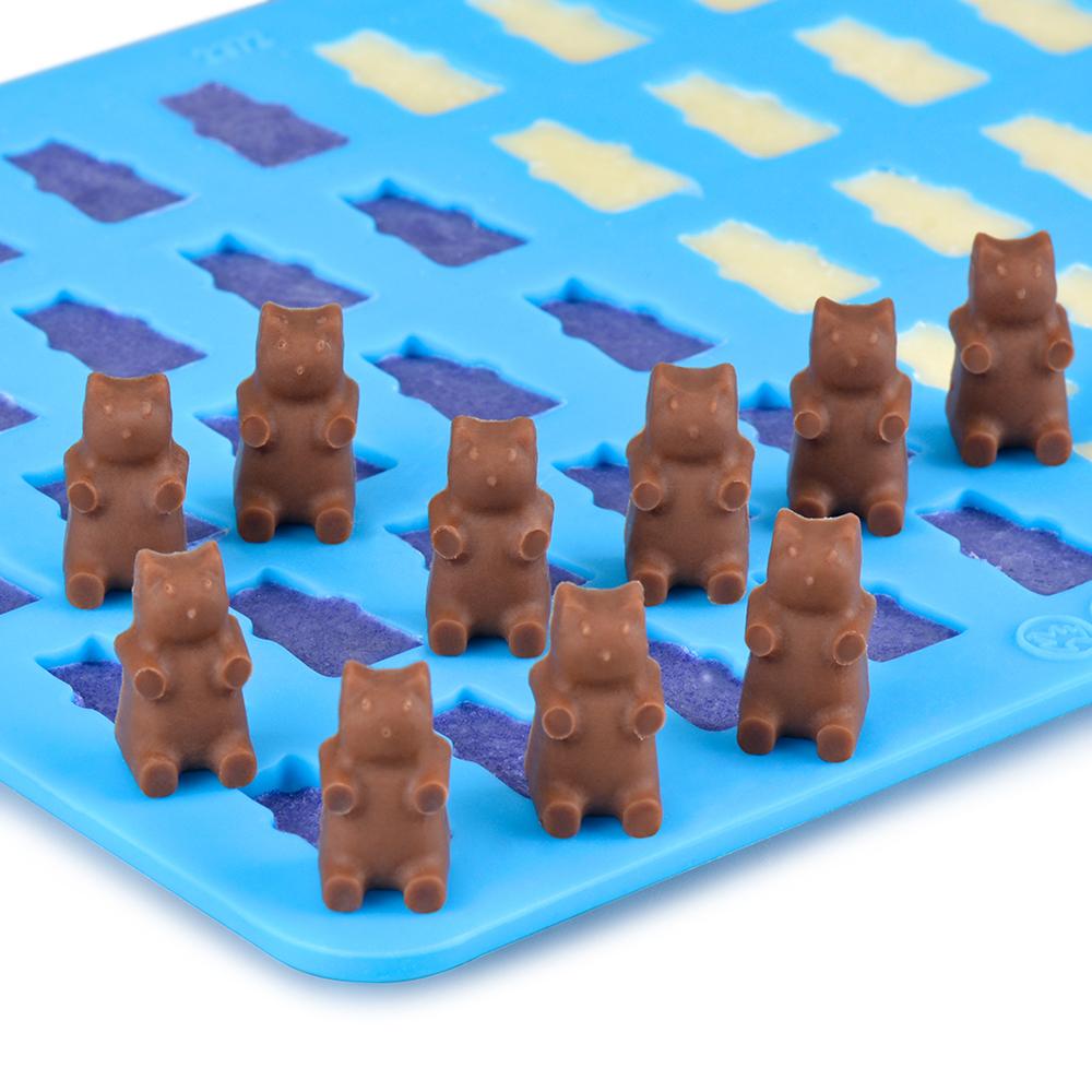 Mini Gummy Bear Candy Mold Silicone Chocolate Gummy Molds with Dropper Nonstick Food Grade Confectionery Tools