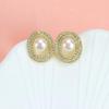 French Retro Freshwater Pearl & Zircon Stud Earrings - Exquisite Light Luxury Accessories for Women