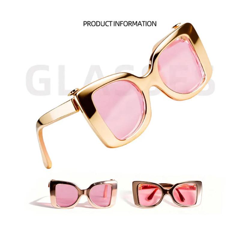 Original Design Fashion Futuristic Earring Necklace 30Cm Supermodel Doll Jewellery Accessories Sunset Amber Glasses For 1/6 Doll