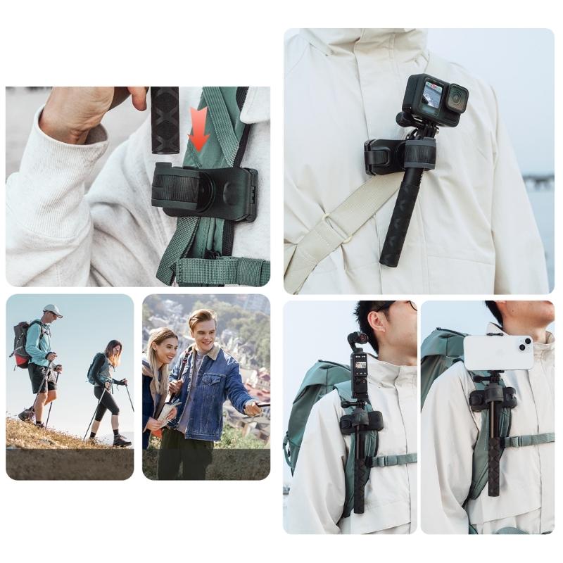 Magnetischer Schnellverschluss aus Aluminiumlegierung Rucksackclip für die meisten Action-Kameras IPX4 Wasserdichtes Design