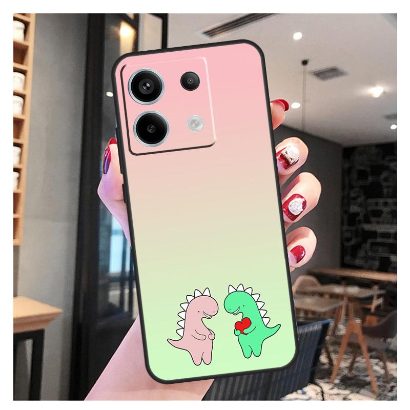 Cute Dinosaur Tea-Rex Case For Xiaomi Redmi Note 13 12 10 9 8 11 Pro 12S 11S 10S 9S Remdi 13C 9C 10C 12C Cover