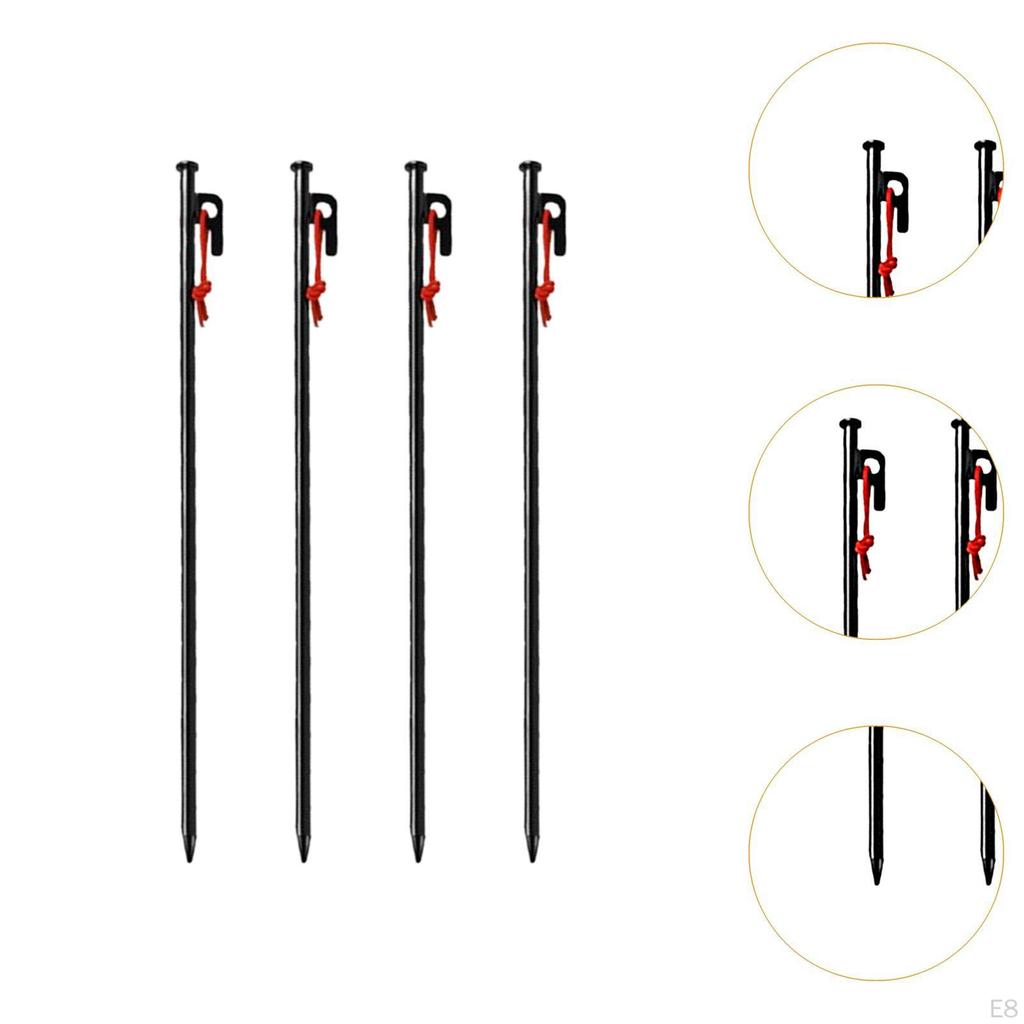4 Pieces Tent Stakes Ground Heavy Duty Easy to Install Pegs Spikes for Camping