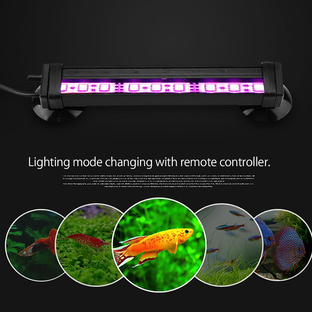 Fish Bubble Light Underwater Led Light with Remote Control Aquarium Light Kit 16cm