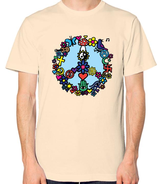 Peace Symbol T-Shirt Mens Ladies Unisex Top S разноцветный