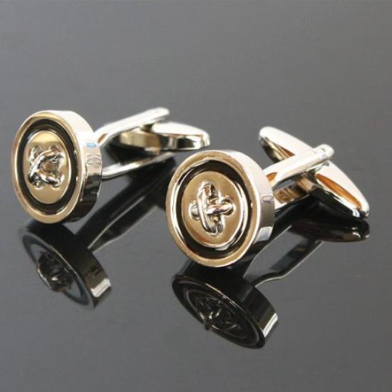 Cufflinks Stitched Black Cufflinks cf139 [Kamakura Workshop] (Cufflinks)