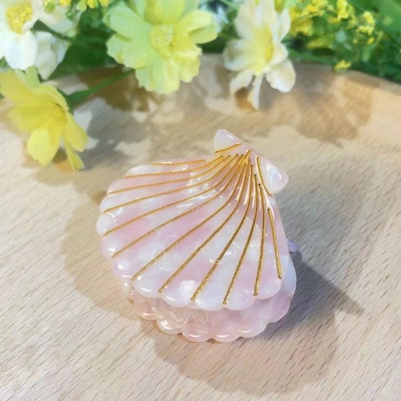 

1 шт. Женские заколки для волос в винтажном стиле, заколки-пластины, форма ракушки, простые разноцветные ацетатные заколки-крабы