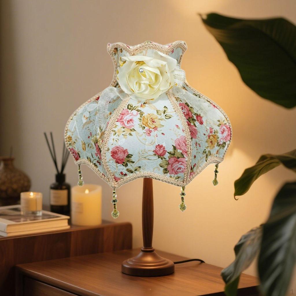 Fringe Lamp Shade Lampshade Cloth Art Vintage Bead Lace for Living Room Restaurant Home