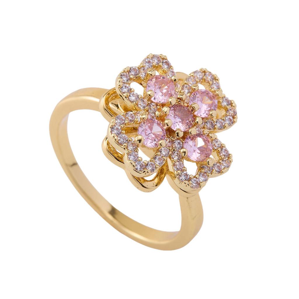 Luxury Rotatable Zircon Index Ring for Women with Personality