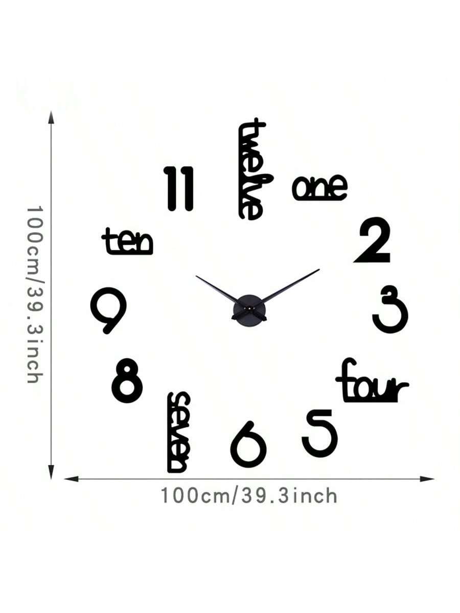 

1 шт. Декор для гостиной, большие настенные часы, 3D декоративные настенные часы, декоративные наклейки для дома, гостиной, спальни, офиса