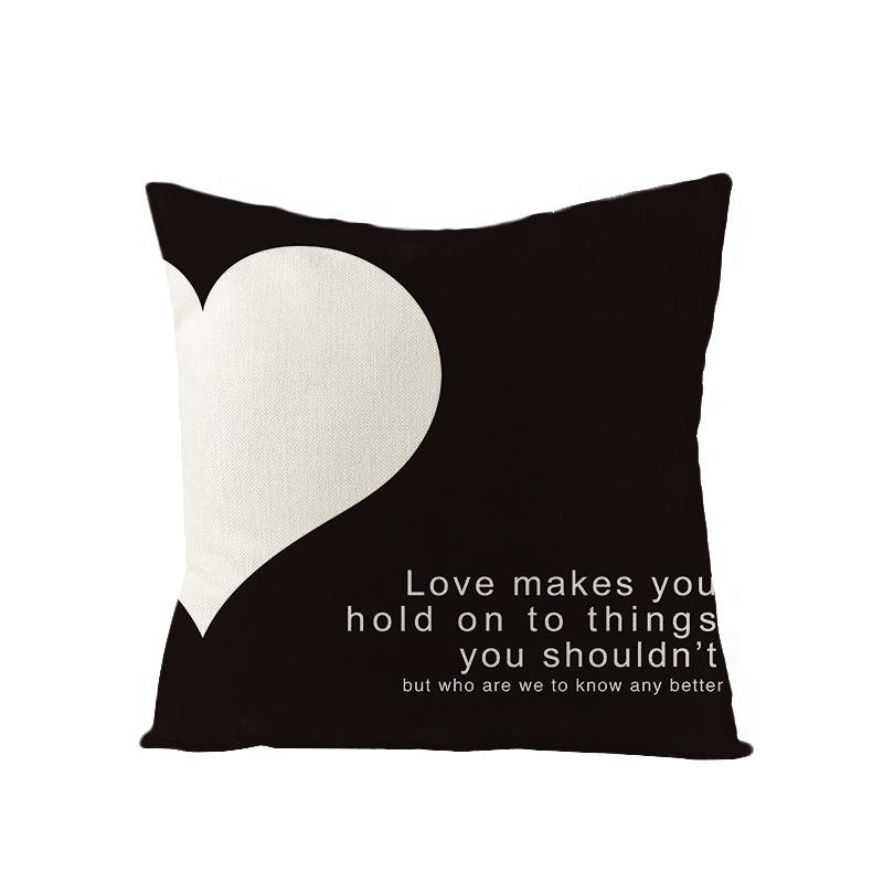 Polyester Pillowcase Valentine's Day Letter Print Sofa Pillowcase Home Ins Nordic Style