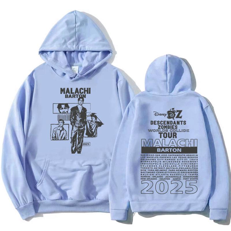 Actor Malachi Barton Hoodies Zombies Worlds Collide Tour 2025 Sweatshirts Fashion Unisex Streetwear Long Sleeve Women Pullovers