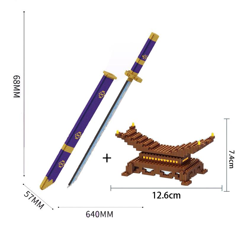 Non-Toxic Samurai Sword Cover Sword Building Blocks Ninja Blade Katana Japanese Anime Butterfly Knife Bricks Children Toys For Adult