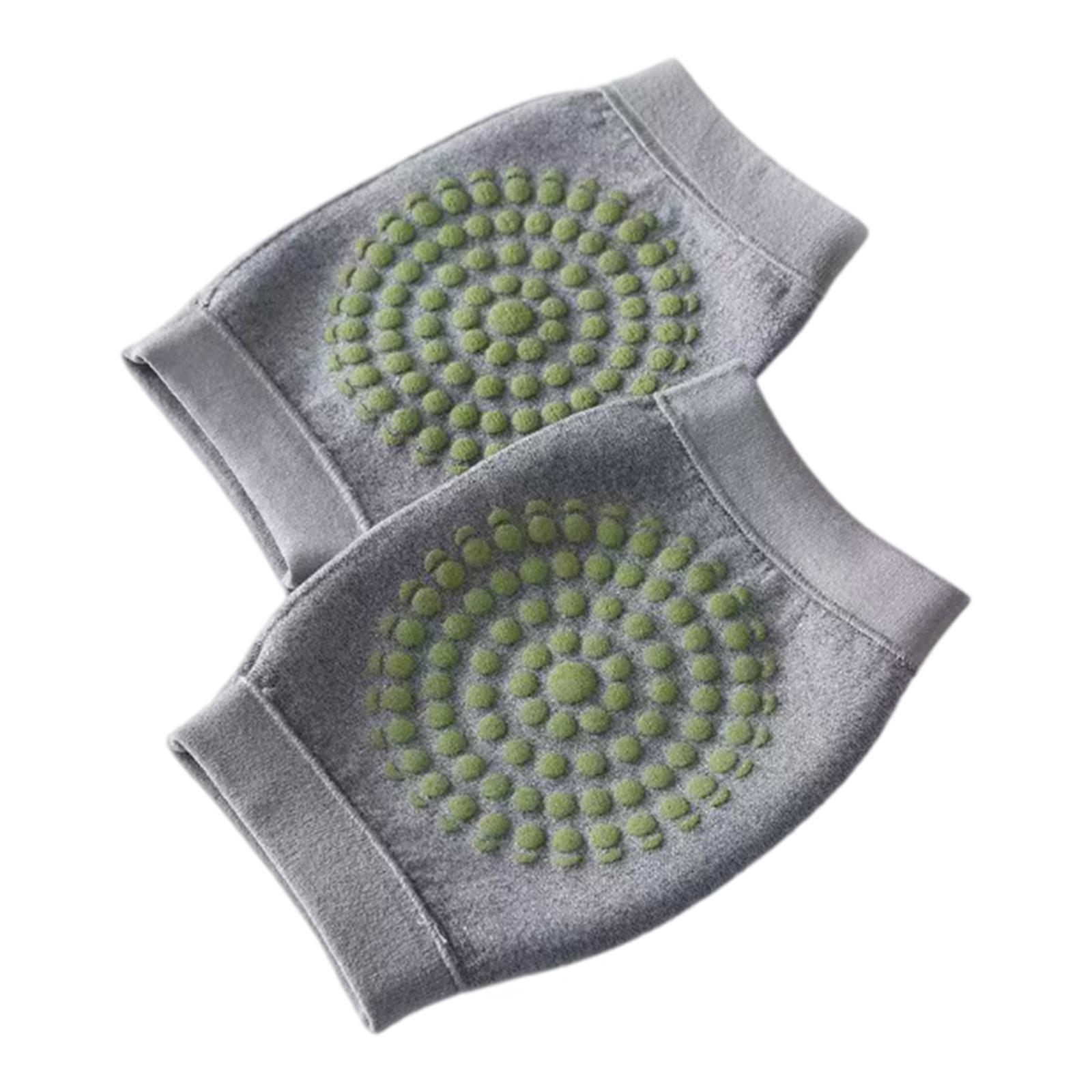 Zeriluna Mugwort warm knee and leg sleeves Mugwort heating knee pads for men, women, and elderly people, sports leg warmers Light Gray M