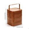 Three-Tier Carrying Basket Stackable Woven Box with Handle Portable Bamboo